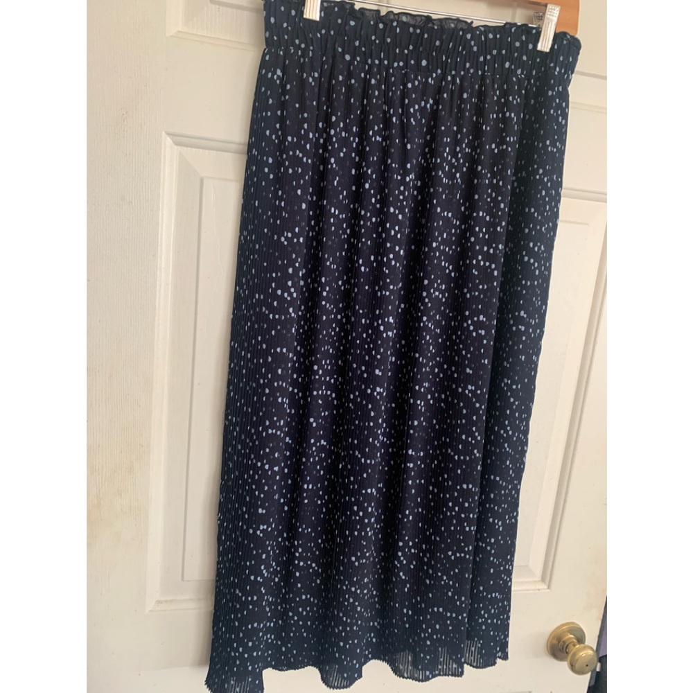 New LOFT Midi Skirt Abstract Polka Dot Print SZ Medium